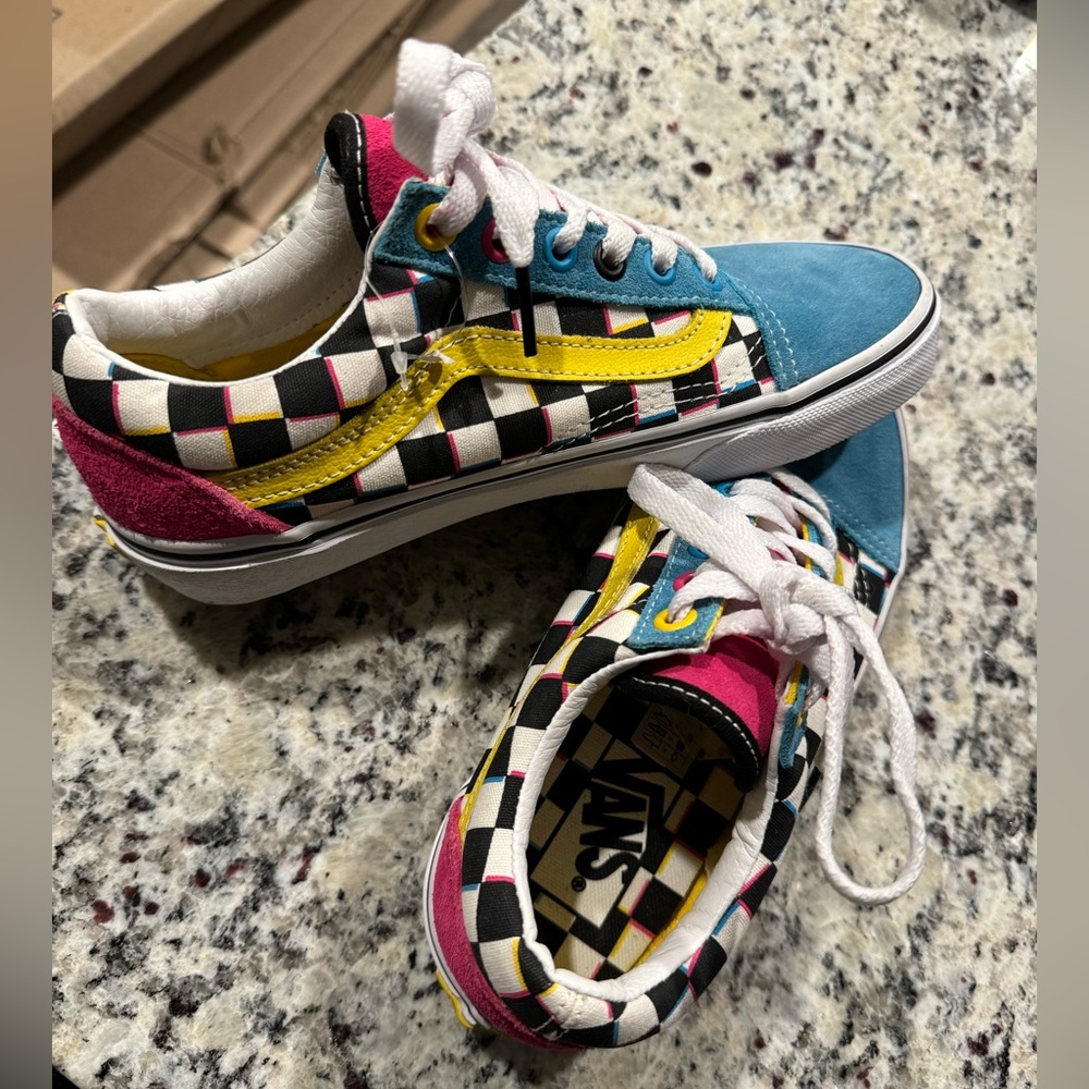 Vans Old Skool Crazy Checks Multi size 5.5 Women’s. 4 Men’s